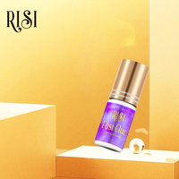 RISI Adhésif pour cils longue durée sans Latex 1 Sec Temps de séchage Colle pour cils noirs Colle pour cils à faible vapeur