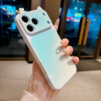 Coque de téléphone anti-chute tendance style coréen avec effet dégradé et oreilles de chat, grande fenêtre pour objectif, pour iPhone 18 Pro 17 16 15 14 13