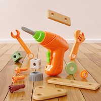 Coffret de jeu d'assemblage éducatif pour enfants : Boîte à outils de réparation en plastique avec perceuse électrique, tournevis et jeu de vis