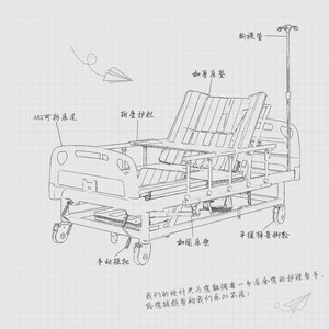 Cama de enfermería manual Ji Fuxiang MH-118 para pacientes mayores paralizados con función de volteo, uso doméstico y hospitalario - Product Image 3