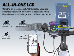 Bicicleta Híbrida Onesport OT05 250W 36V 18.2ah con Batería de Litio para Adultos, Almacén de Fábrica en la UE, Bicicleta Eléctrica Urbana de Aluminio - Product Image 3