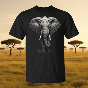 Camiseta con estampado de animales de la selva, diseño de elefante, unisex, para adultos, manga corta, cuello redondo, impresión digital - Product Image 2