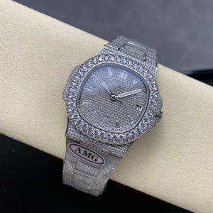 Personalizado al por mayor, asequible, lujoso, con incrustaciones de diamantes, elegante, brillante relojes mecánicos de los hombres con caja de regalo completa. - Product Image 1