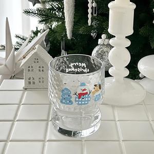 Christmas Snowman Crystal Glass Cup High Transparency Cartoon Style Juice Cup Couple Breakfast Milk Office Coffee Use - Product Image 4