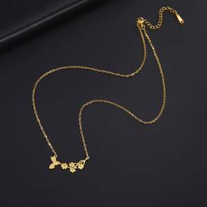 Collana in Acciaio Inossidabile con Ciondolo a Forma di Uccello e Fiore Myshape, Regalo Anniversario Romantico e Fantasioso, Gioiello per Uomo e Donna - Product Image 3