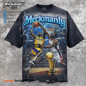 Camiseta personalizada con logo, estilo urbano, estilo europeo y americano, hecha de tela de algodón puro, talla ampliada. - Product Image 5