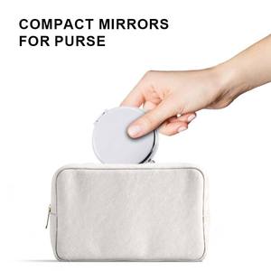 Stock Custom Logo Metal Magnifying <strong>Compact</strong> Folding Mini Pocket Double Sided Travel Makeup <strong>Mirror</strong> - Product Image 4