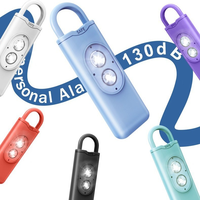 Alarme personnelle portable 130 dB avec double tube lumineux, dispositif d'alarme de panique SOS et d'autodéfense, porte-clés de sécurité d'urgence