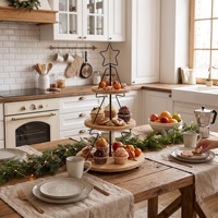 Support à gâteau à trois étages en forme de sapin de Noël, plateau à pain, plateau à desserts, idéal pour les réunions de famille et les fêtes