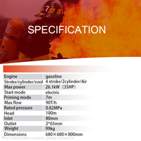 Pompe à incendie portable à essence Suoto High Flow 90T/h 35Hp avec construction en alliage d'aluminium, certification internationale incendie