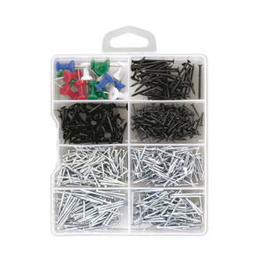 BSCI Aprovado fábrica venda quente tamanhos variados aço 750pcs polegar aderência push pin,tack, prego de fio comum, prego <span class=keywords><strong>brad</strong></span> fio com caixa PP - Product Image 1