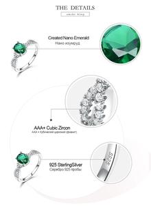 Anillos de Plata de Ley 925 con Circonita Esmeralda, Joyería de Moda, Anillos de Alta Joyería para Mujer - Product Image 6