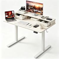 Escritorio Eléctrico de Doble Motor con Cajones, Mesa de Trabajo Ajustable en Altura para Trabajar de Pie o Sentado, para el Hogar y la Oficina