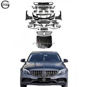 C63 amg 보디 키트 amg 자동차 범퍼 펜더 후드 리어 디퓨저 메르세데스 벤츠 amg C205 C 클래스 C 쿠페에 대한 자동차 부품