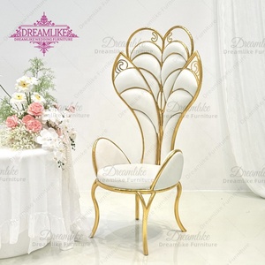 كرسي عرش فندق كرسي حفلات زفاف كرسي حبيبة من الفولاذ المقاوم للصدأ مطلي بالذهب كرسي زفاف - Product Image 2