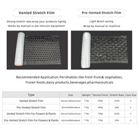 Film étirable perforé à forte élasticité, film d'emballage ventilé pour palettes, pour utilisation manuelle ou avec machine