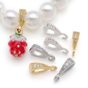 Accessoires de bijoux DIY, fermoirs en forme de larme, plaqué or et argent, cuivre avec zircon, pour la création de bracelets et de colliers. - Product Image 2