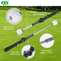 Entraîneur de swing de golf rétractable pour droitiers avec poignée en caoutchouc, accessoires d'entraînement en intérieur pour la force, le rythme et l'échauffement