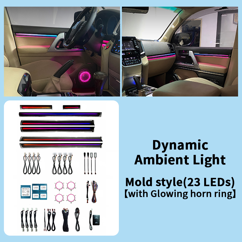 Lumière ambiante dynamique avec anneau de klaxon lumineux (23 LED)