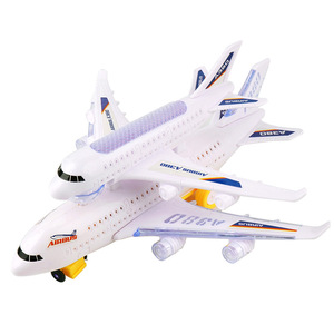 Modèle d'avion électrique personnalisable, avion à deux étages universel, modèle d'avion jouet avec éclairage 3D coloré, modèle d'avion d'exposition - Product Image 1