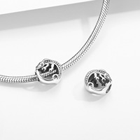 Breloque Perle Gécko en Argent Sterling 925 Oxydé, Perle Animale pour Bracelet, Bijoux DIY, Prix Usine