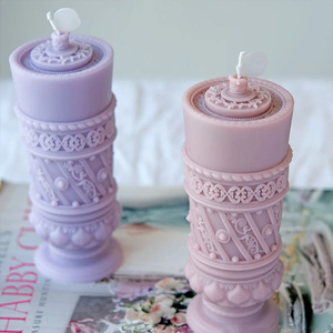 เทียนหอมขี้ผึ้งถั่วเหลืองทรงกระบอกสำหรับงานแต่งงานงานปาร์ตี้หรูหราสร้างสรรค์ของตกแต่งบ้าน - Product Image 2