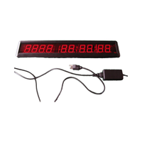 Godrelish Horloge compte à rebours LED à 10 chiffres Portable boîtier en aluminium rouge Minuterie numérique 10000 heures minutes secondes Télécommande