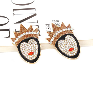 Boucles d'oreilles clous Couronne de Reine Maléfique Halloween, Villain <span class=keywords><strong>Blanche</strong></span>-<span class=keywords><strong>Neige</strong></span>, Strass Brillant, Cœur, Bijoux de Fête, Cadeau - Product Image 5