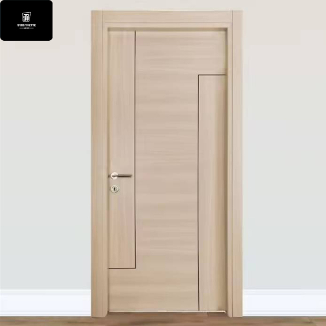 YVT French Customizable Size Modern Unfinished Polymer WPC Doors Fiberglass Hot Sale Front Entry Interior Wooden Waterproof