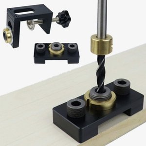 Kit de gabarit de perçage 3-en-1 en acier pour chevilles, localisateur de trous précis et outil de poinçonnage pour l'assemblage du bois - Product Image 3