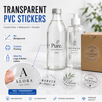 Etiquetas Adhesivas Transparentes de Vinilo Transparente de Primera Calidad Personalizadas, Etiquetas Impermeables para Botellas de Cosméticos, Perfumes y Lápices Labiales