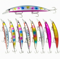 Vente en gros de leurres durs flottants de 130 mm, 25 g, 14 couleurs, leurres de pêche en plastique pour la pêche en eau salée