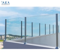Rampe de balcon en verre, clôture latérale, poteau à fente monté sur le côté, rampe extérieure en acier inoxydable, main courante en verre, balustrade