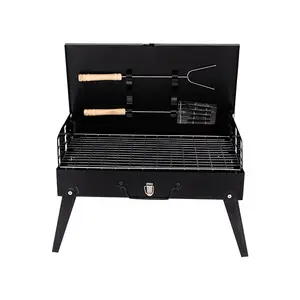 Camping Carbon Steel Folding Barbecue Machine Smoker Portable Mini Charcoal BBQ Grills