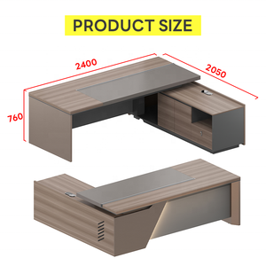 Nuevos muebles de oficina modernos Los últimos diseños de escritorio de oficina Ceo Executive Desk Manager Mesa de muebles comerciales en forma de L - Product Image 2
