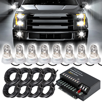 Kit de feux stroboscopiques HID à 8 têtes Shinemien, 160W, blanc ambre, 12/24V, feux d'avertissement clignotants d'urgence, adaptés aux véhicules universels