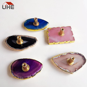Maçanetas decorativas de cristal, botões feitos à mão de latão - Product Image 5
