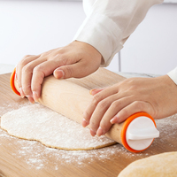 Adjustable Rolling Pin Removable Ring Dough Mat Dough Roller pp Kneading Mat Non-Stick Silicone