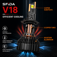 Ampoule de phare LED SFIDA V18 super lumineuse H4 12V, nouvelle, 120W, 12000LM, 6000K, compatible universel, conversion d'éclairage automobile