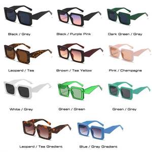 Lunettes de soleil carrées surdimensionnées vertes à monture polygonale avec logo personnalisé, tendance 2022, pour femmes - Product Image 6