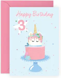 Mayway, самая продаваемая индивидуальная Подарочная открытка на день рождения с конвертом и наклейками для детей с днем рождения