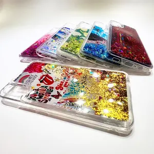 For iPhone 14 pro max 15 11 12 case Water Glitter Liquid Quicksand Transparent four corner anti fall design for woman phone case