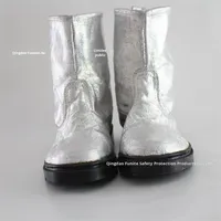 Bottes de protection ignifuges en aluminium, résistantes aux hautes températures, 500 degrés, protection du travail