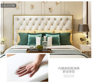 Moderna ultima moda struttura in legno <span class=keywords><strong>singolo</strong></span> doppio imbottito in pelle di lusso king Size materasso set da <span class=keywords><strong>letto</strong></span> camera da <span class=keywords><strong>letto</strong></span> mobili - Product Image 5