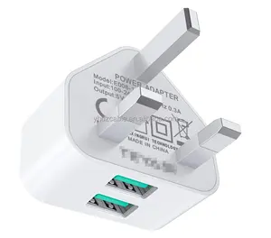 UK Single-port 1A USB Fast Charging Head 3-pin Dual-port Android Charger For IPhone 5 6 USB Wall Charge