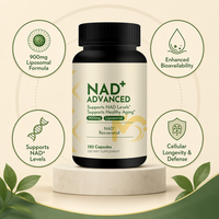 Complément Énergétique Cellulaire pour Adultes Tout-en-un : Capsules Liposomales NAD+ Quercétine Phytosome – 120 Capsules par Flacon