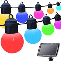Guirlande lumineuse solaire LED extérieure G50 IP65 étanche, 5m, dimmable, CRI 80 élevé, éclairage décoratif pour cour et camping