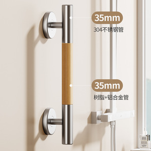 ราวจับ Baiyurui ทำจากสแตนเลส 304 และอลูมิเนียมอัลลอย รับน้ำหนักได้ 150 กก. ดีไซน์ทันสมัยเรียบง่าย สำหรับห้องน้ำ เพื่อความปลอดภัย - Product Image 3