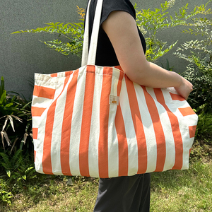 Bolsa de Compras de Lona de Algodón Grande Personalizada de Fábrica China, Hecha a Mano, Reutilizable, para la Playa - Product Image 1