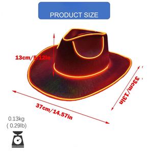 Chapeau de cowgirl lumineux LED coloré personnalisé pour adultes, idéal pour le Nouvel An, Pâques, Diwali, les fêtes de remise de diplômes, les bars et les accessoires de costume de cosplay - Product Image 2
